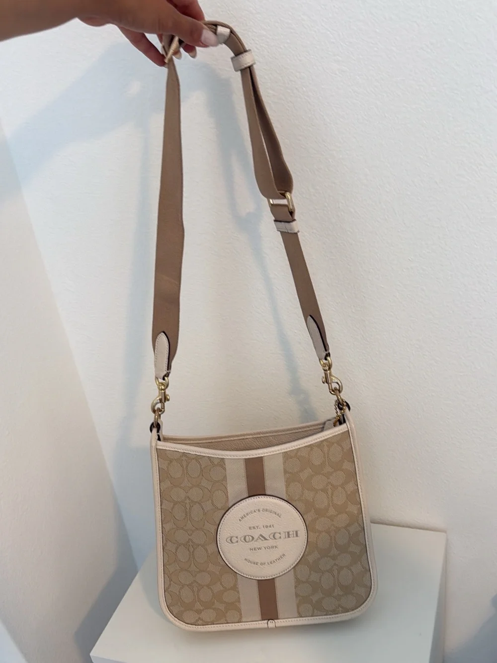 Coach Dempsey File Bag in Signature Canvas Shoulder Bag